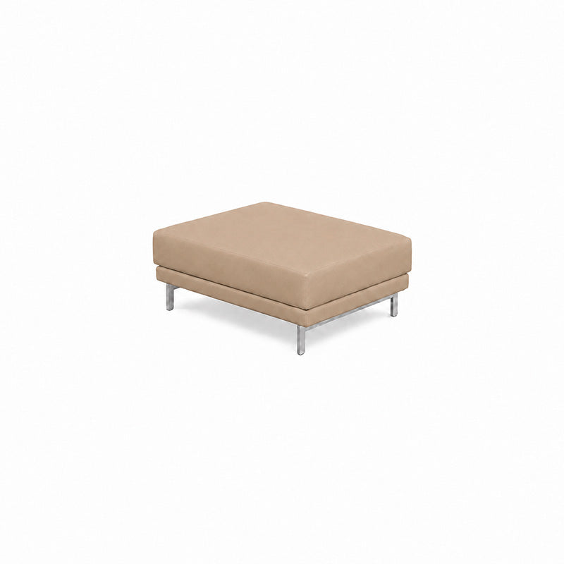 Nockeby Footstool Cover-Canvas Oatmeal