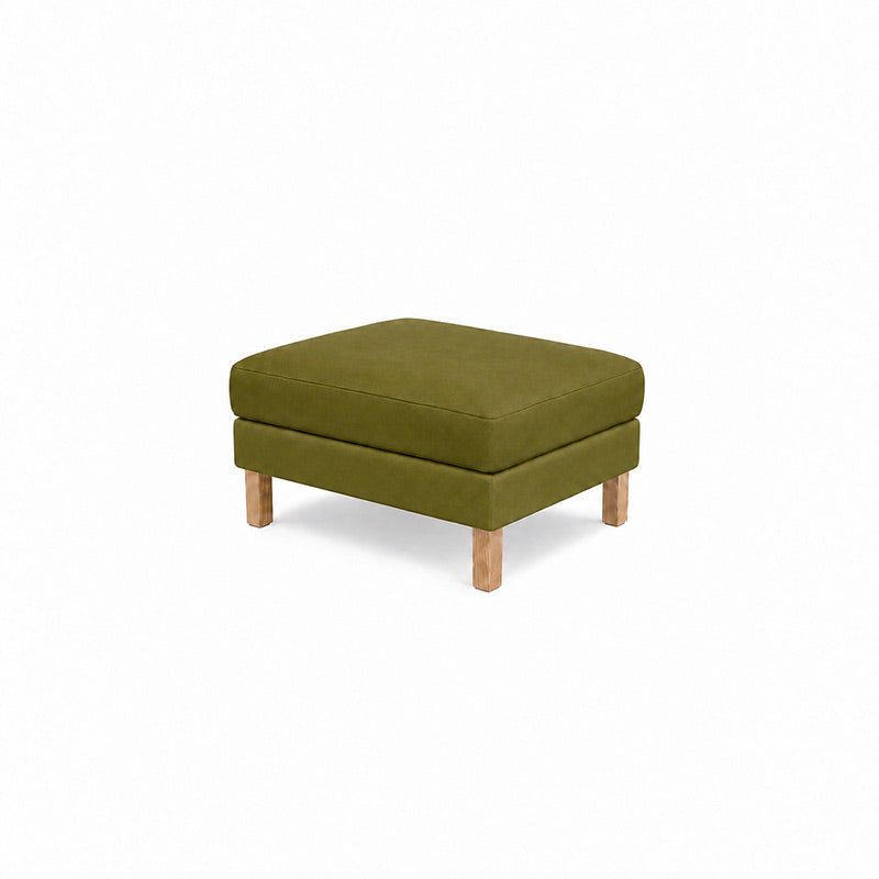 Karlstad Footstool Cover-Velvet olive