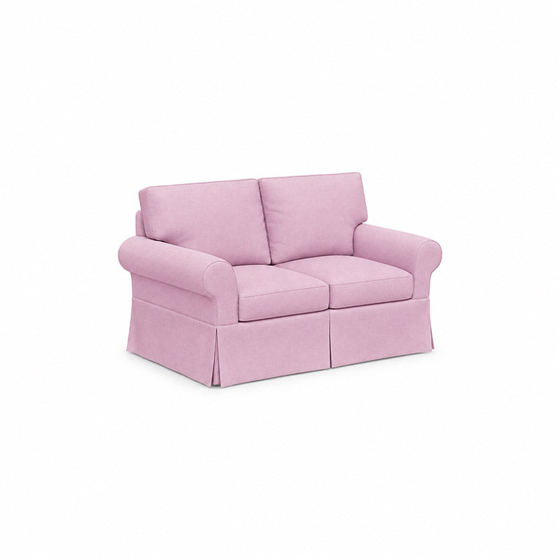 Pottery Barn Basic 2 Seater Sofa-Structural Weave blush-pink