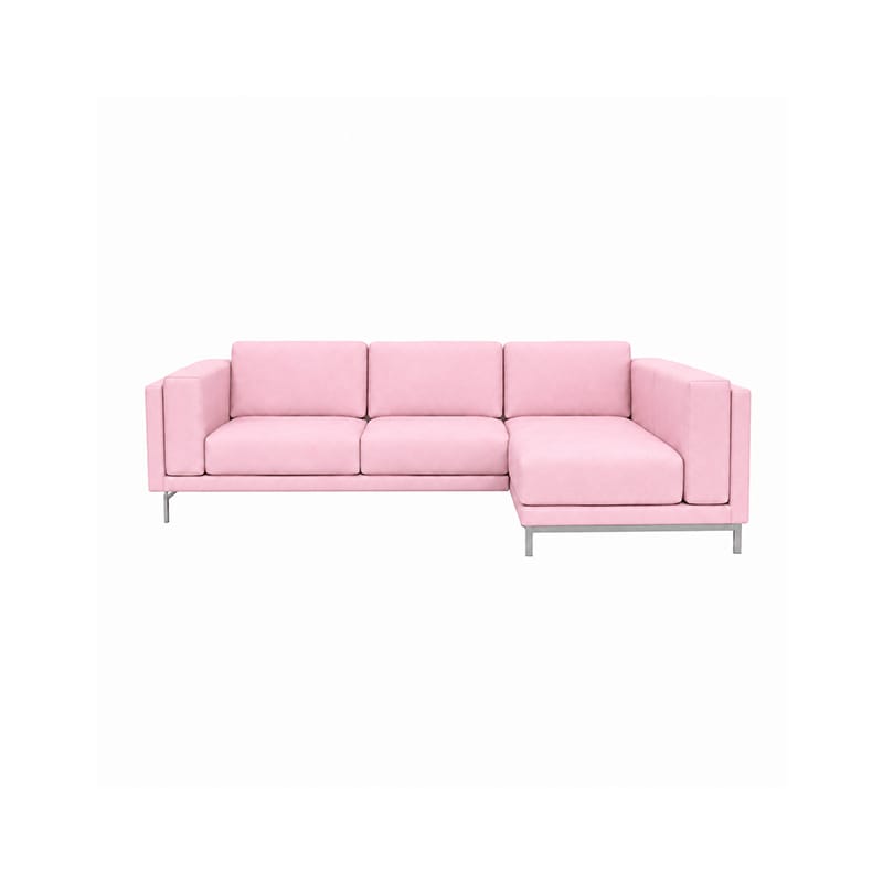Nockeby 3 Seat Sofa with Right Chaise Cover-Structural Weave Blush pink