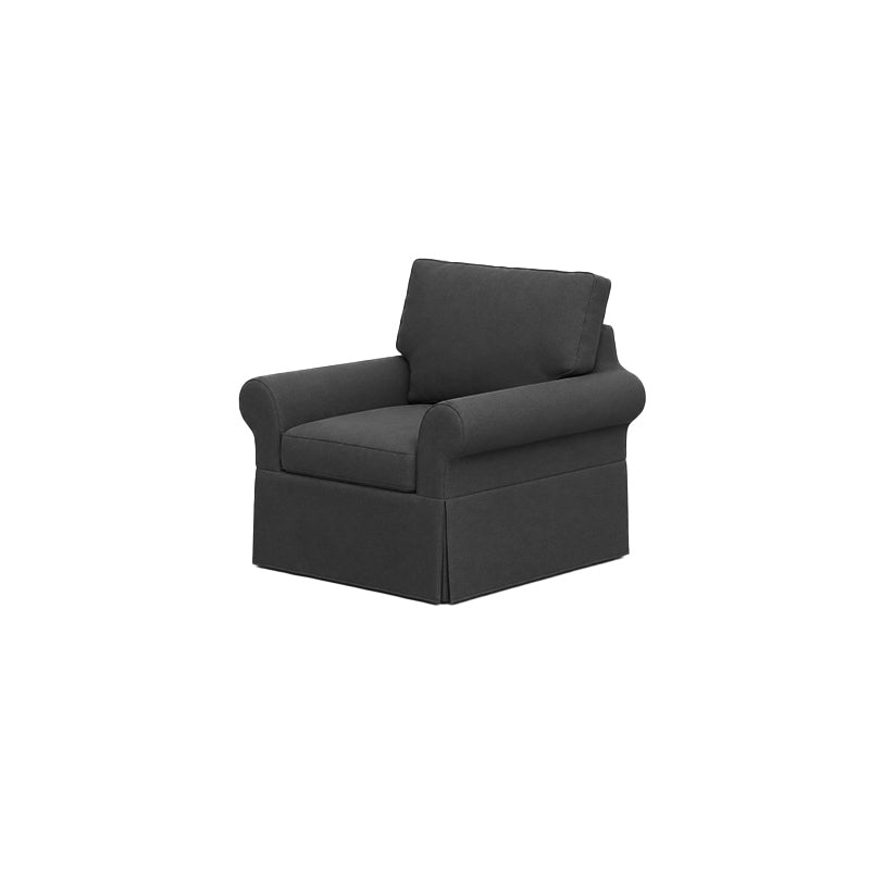 POTTERY BARN Basic Chair Cover-Velvet gray