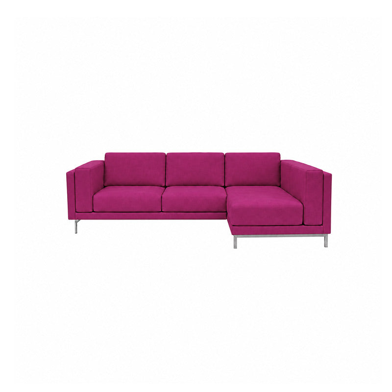 Nockeby 3 Seat Sofa with Right Chaise Cover-Canvas Berry plum