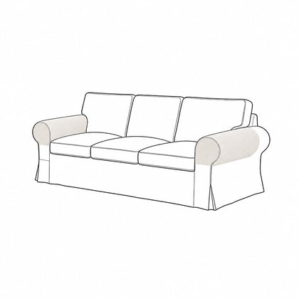 Round Armrest Slipcovers-Microfiber Beige