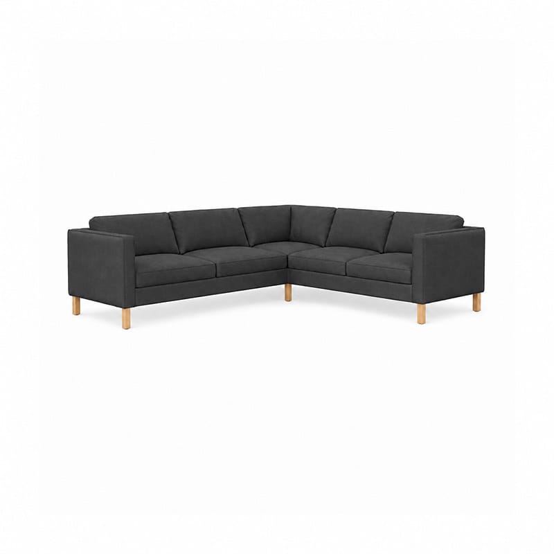 Karlstad Corner Sofa Cover (3+2)-Structural Weave charcoal