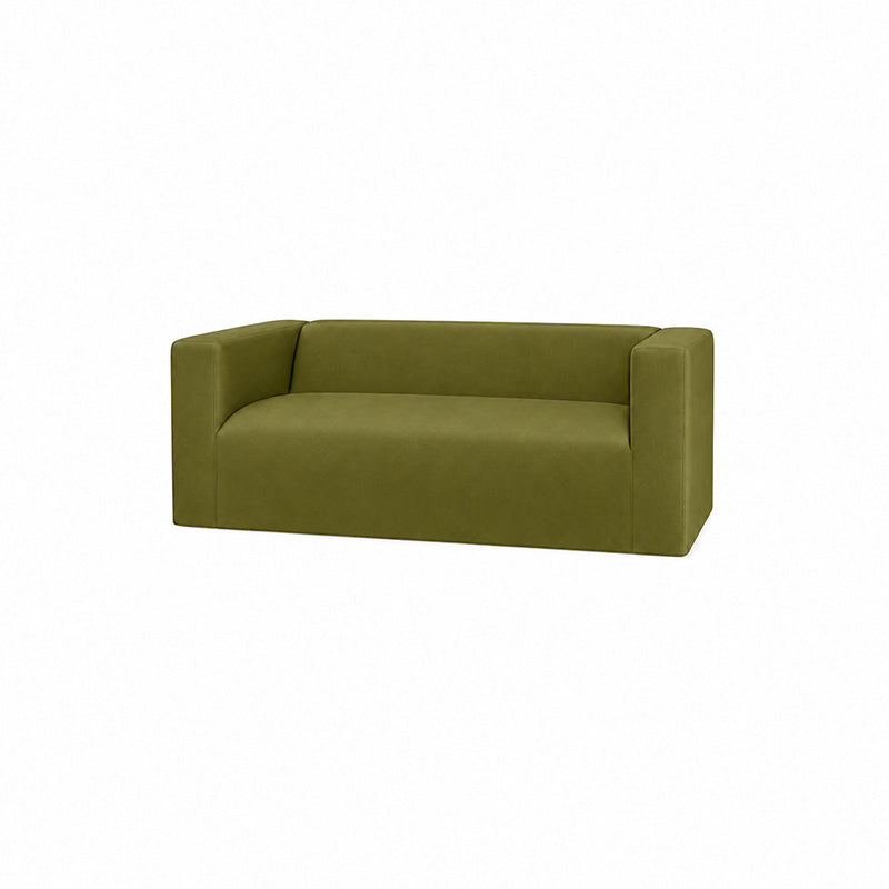Klippan 2 Seater LongSkirt Sofa Cover-Velvet olive