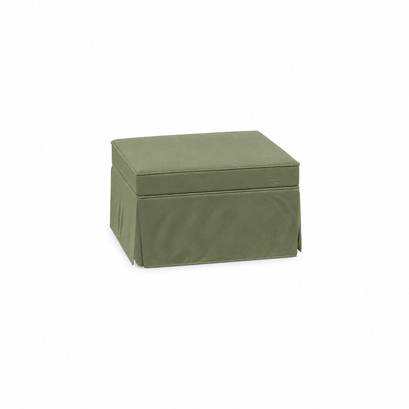 Pottery Barn Basic Ottoman-Chenille Cypress Green