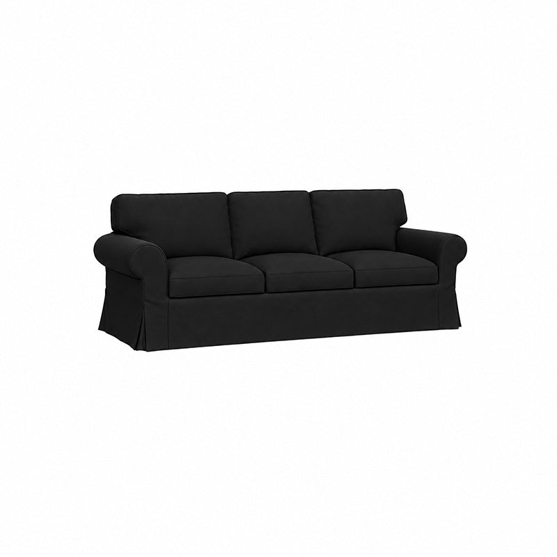 Ektorp 3.5 Seater Sofa Cover-Microfiber Black
