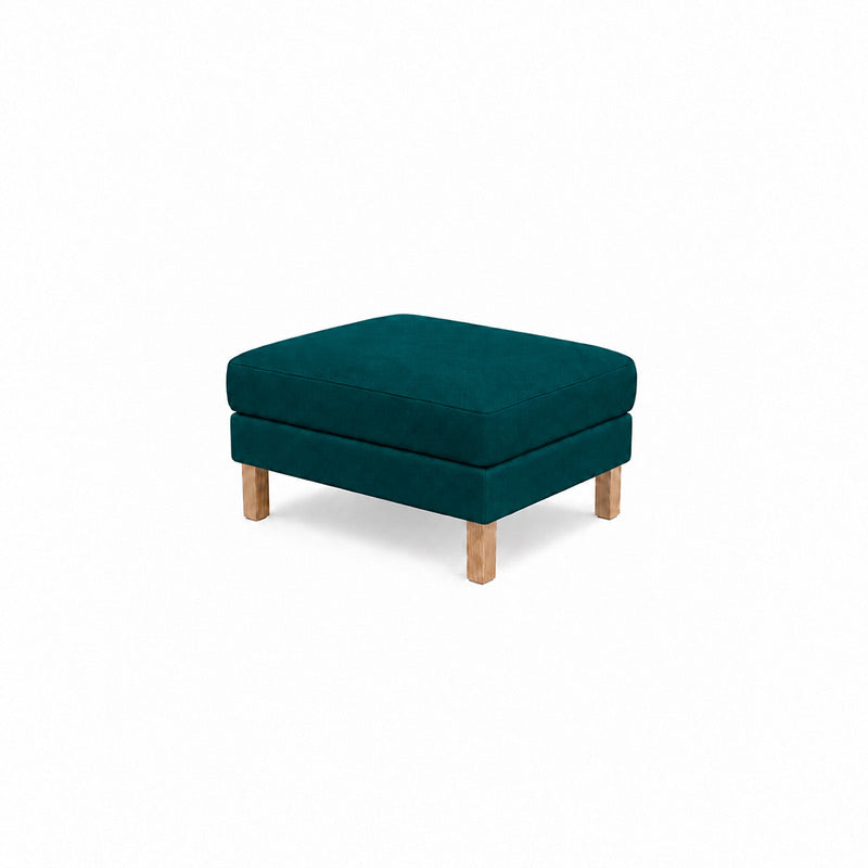 Karlstad Footstool Cover-Velvet peacock