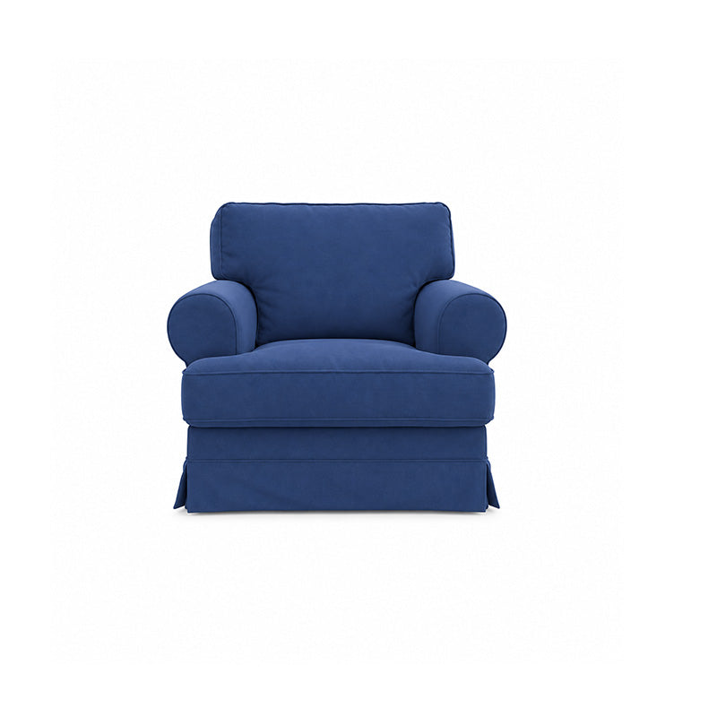 Barkaby Armchair Cover-Canvas Deep blue