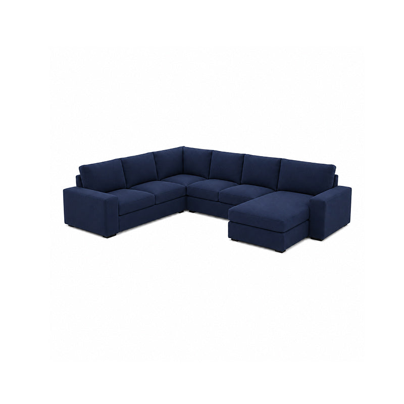 KIVIK 5-Seat Sofa Cover with Chaise-Structural Weave navy