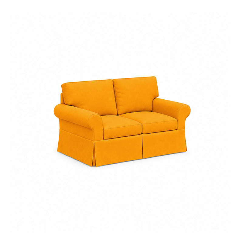 Pottery Barn Basic 2 Seater Sofa-Velvet yellow