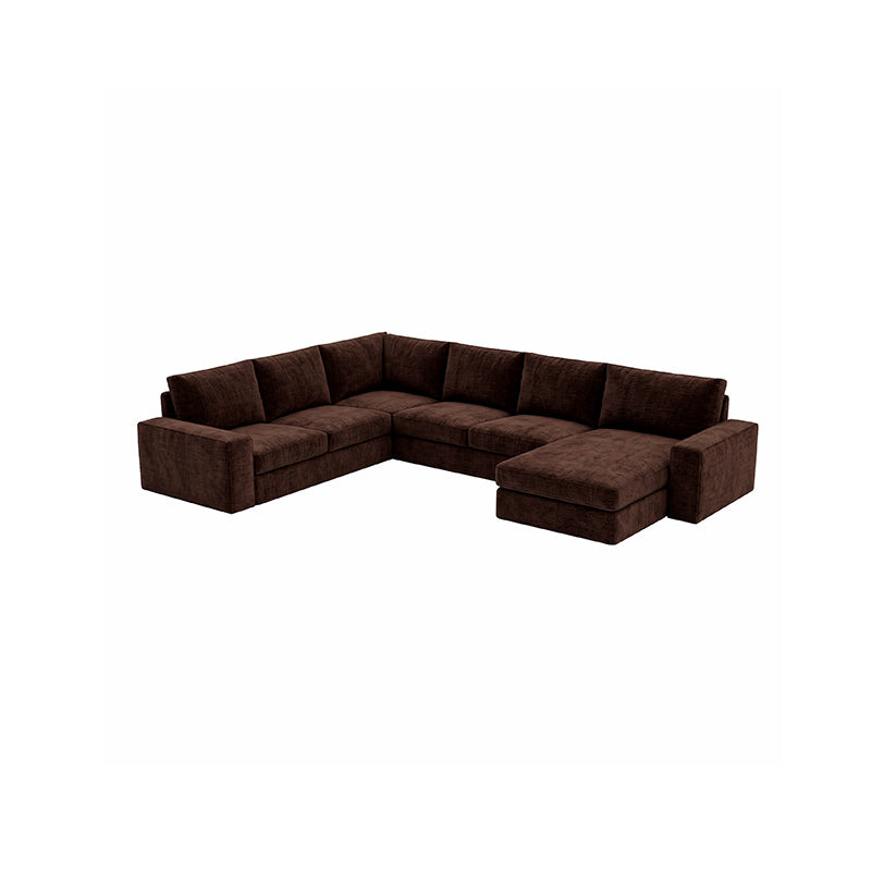 KIVIK 5-Seat Sofa Cover with Chaise-Chenille Chestnut
