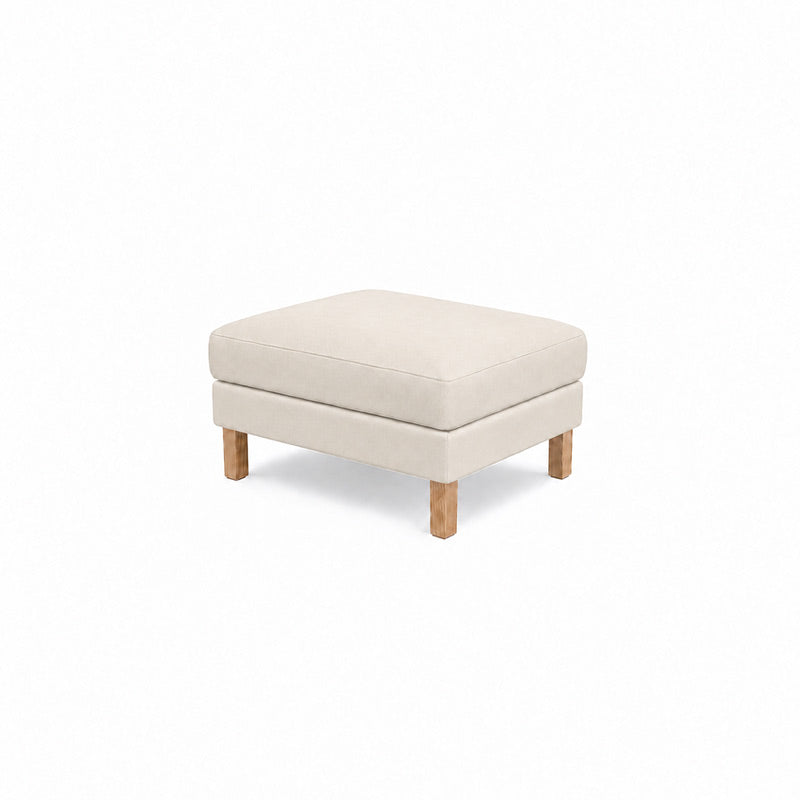 Karlstad Footstool Cover-Velvet beige