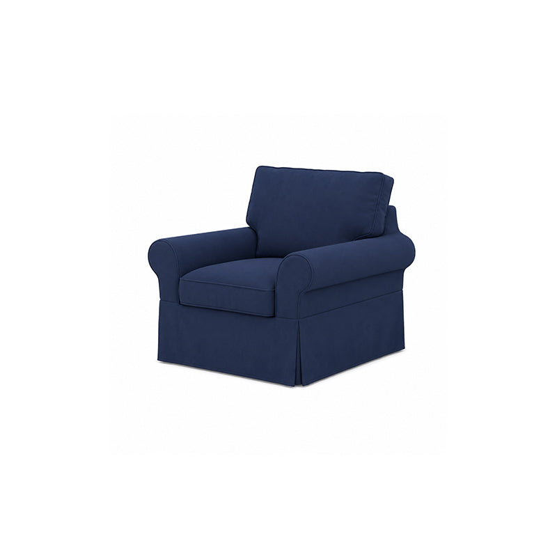 POTTERY BARN Basic Chair Cover-Structural Weave navy