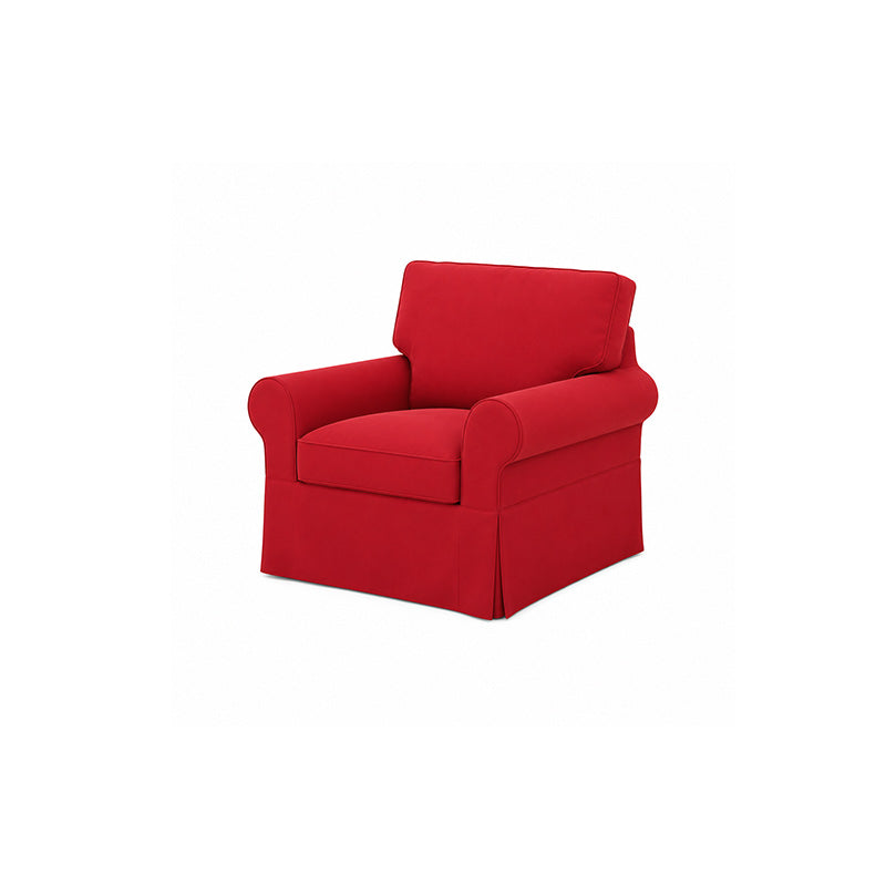 POTTERY BARN Basic Chair Cover-Structural Weave red