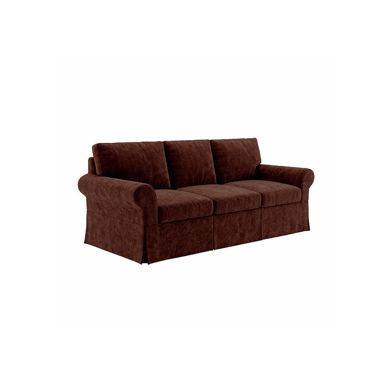 Funda de sofá de 3 plazas básica de POTTERY BARN - Chenilla Marrón Castaño