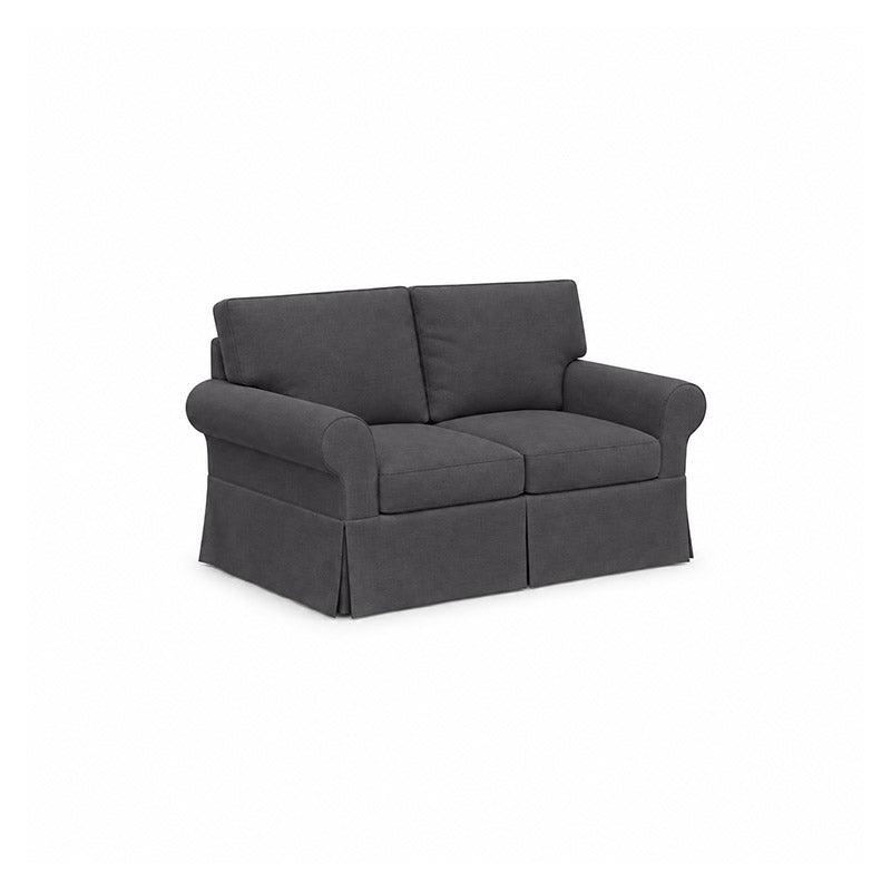 Pottery Barn Basic 2 Seater Sofa-Structural Weave charcoal