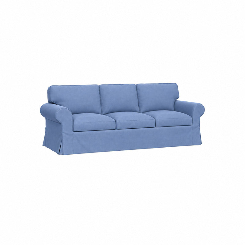 Ektorp 3.5 Seater Sofa Cover-Structural Weave powder blue