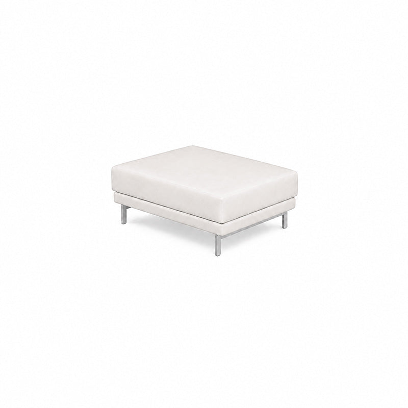 Nockeby Footstool Cover-Corduroy Silver White