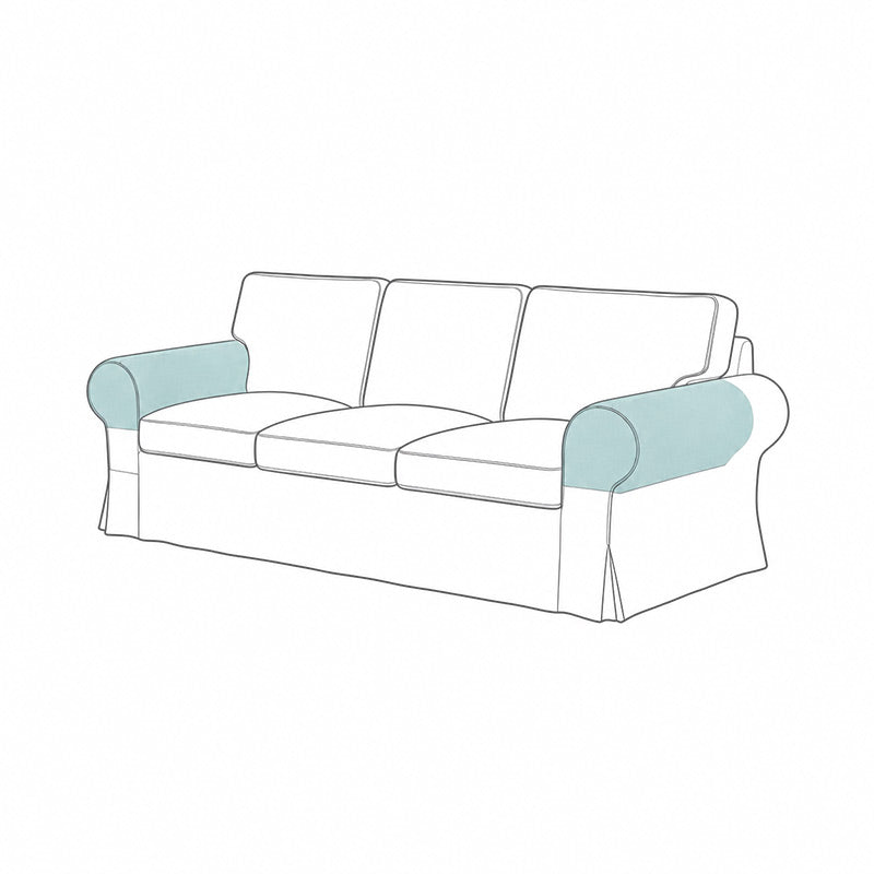 Round Armrest Slipcovers-Microfiber Mint