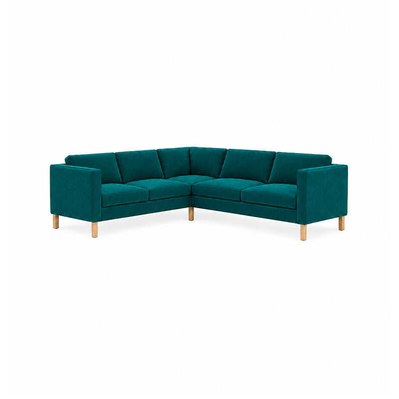 KARLSTAD Corner Sofa Cover (2+3)-Velvet peacock