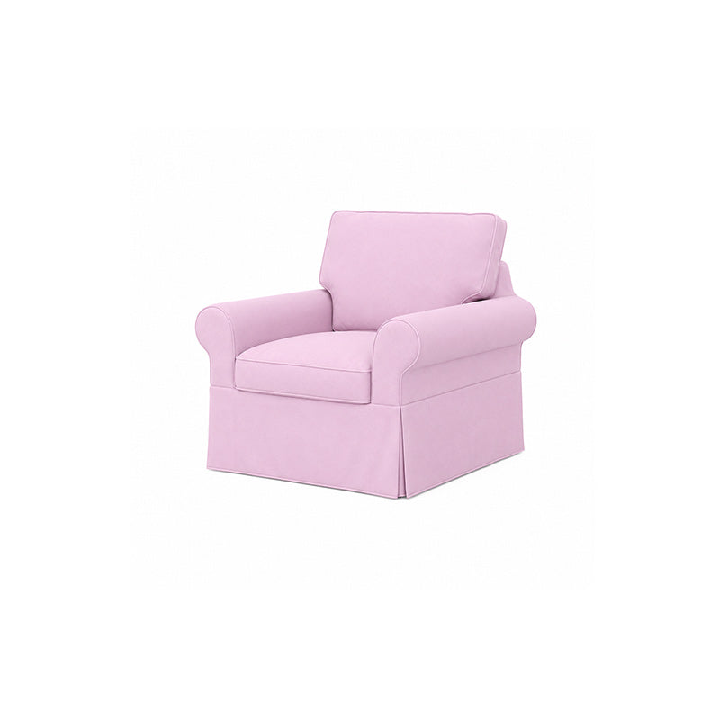 POTTERY BARN Basic Chair Cover-Structural Weave blush pink