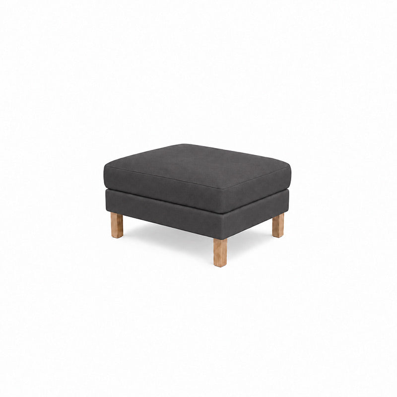 Karlstad Footstool Cover-Velvet gray
