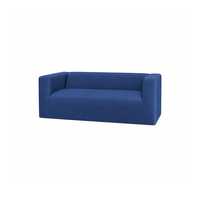 Klippan 2 Seater LongSkirt Sofa Cover-Canvas Deep blue