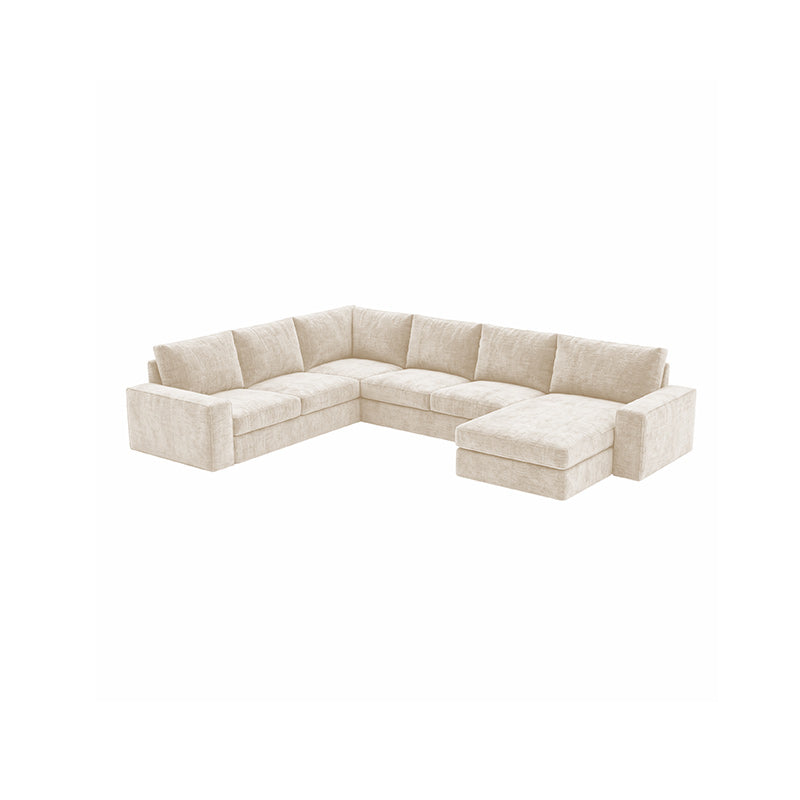 Funda para sofá KIVIK de 5 plazas con chaise longue - Chenilla color crema