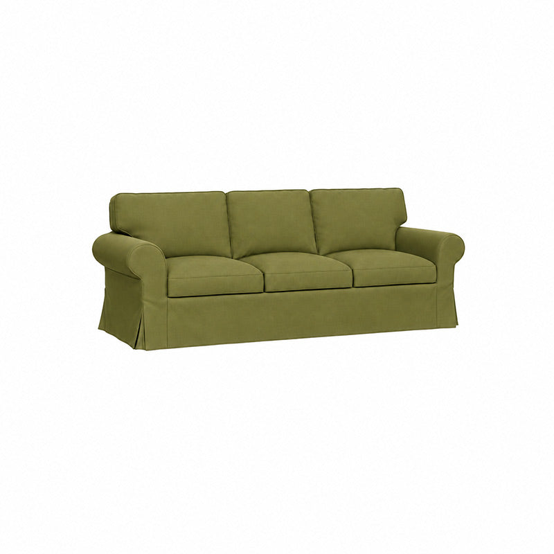 Ektorp 3.5 Seater Sofa Cover-Velvet olive