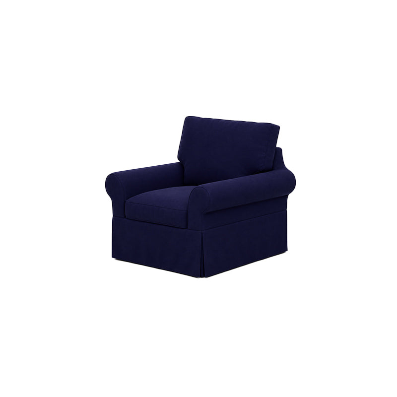 POTTERY BARN Basic Chair Cover-Velvet cobalt blue