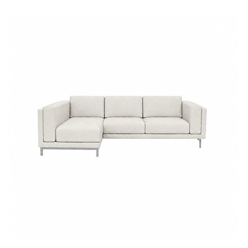 Nockeby 3 Seat Sofa with Left Chaise Cover-Canvas Pure white