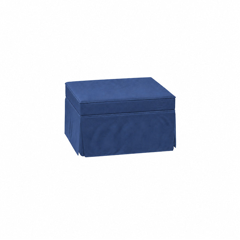 Pottery Barn Basic Ottoman-Canvas Deep blue