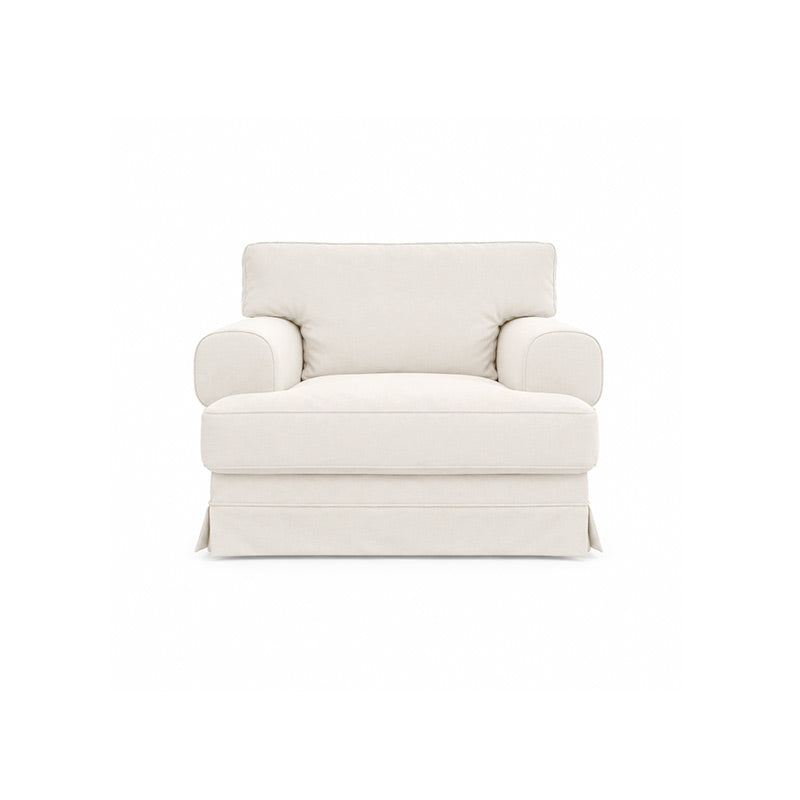 Ekeskog Armchair Cover-Corduroy Silver White