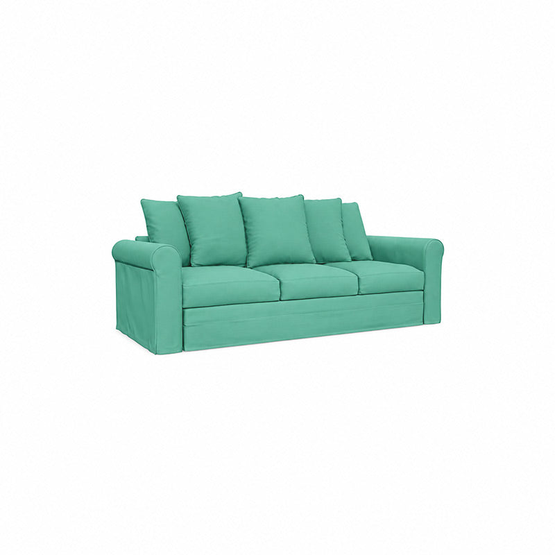 Grönlid 3 Seater Sofa Cover-Velvet cyan