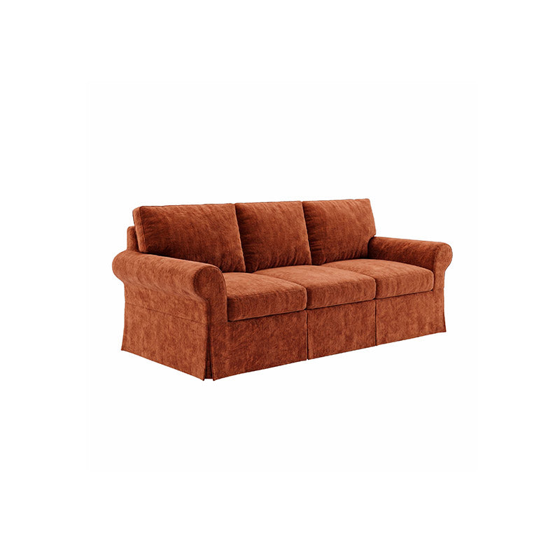 POTTERY BARN Basic 3-Seater Sofa Cover-Chenille Terracotta