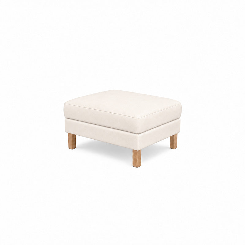 Karlstad Footstool Cover-Structural Weave cream