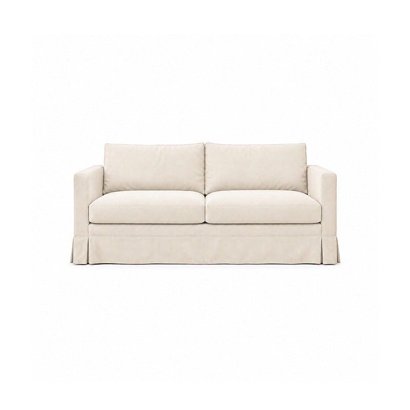 Karlstad 3 Seater Long Skirt Sofa Cover-Structural Weave Cream