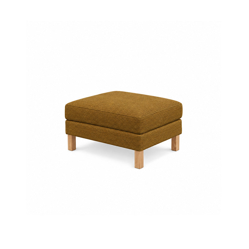 Karlstad Footstool Cover-Patterned Weave Antique Gold