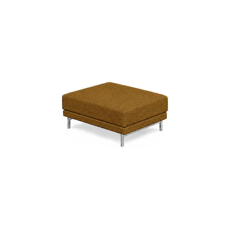 Nockeby Footstool Cover-Patterned Weave Antique Gold