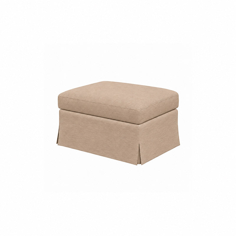 Färlöv Footstool Cover-Canvas Oatmeal