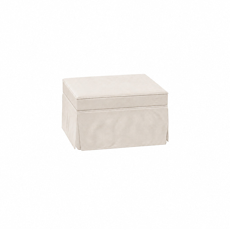 Pottery Barn Basic Ottoman-Microfiber Beige