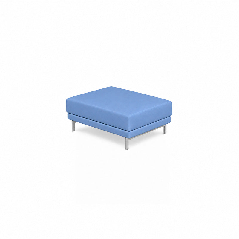 Nockeby Footstool Cover-Structural Weave powder blue
