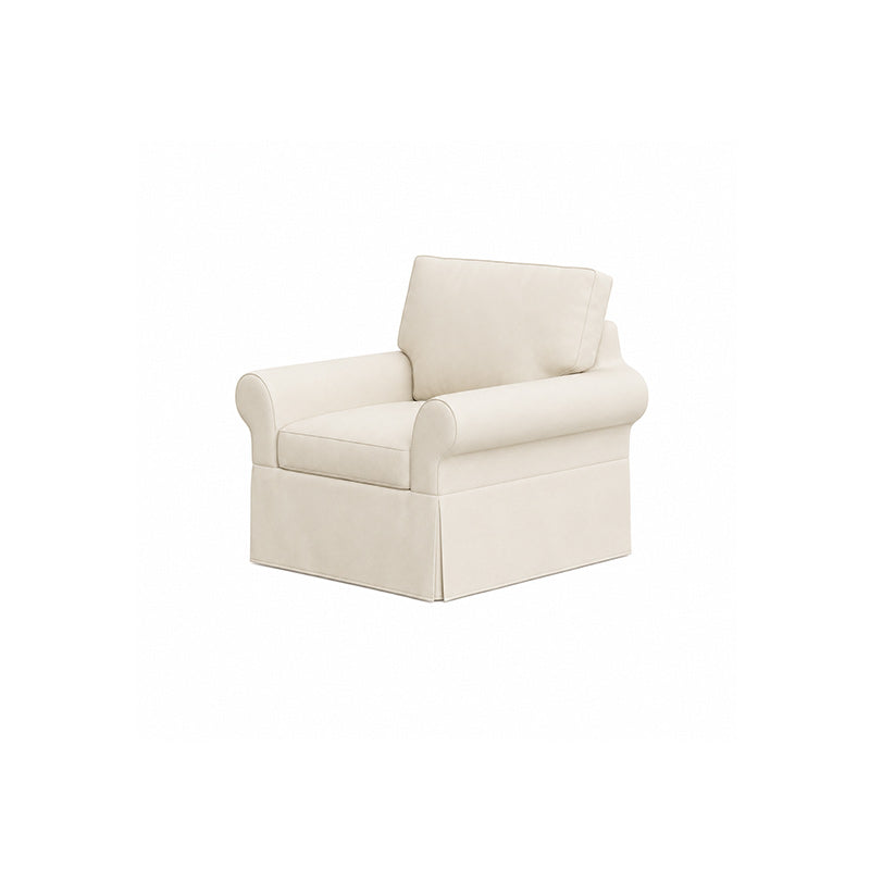 POTTERY BARN Basic Chair Cover-Velvet beige
