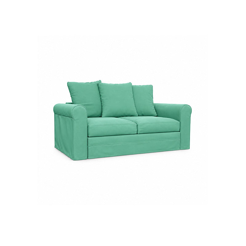 Grönlid 2 Seater Sofa Cover-Velvet cyan