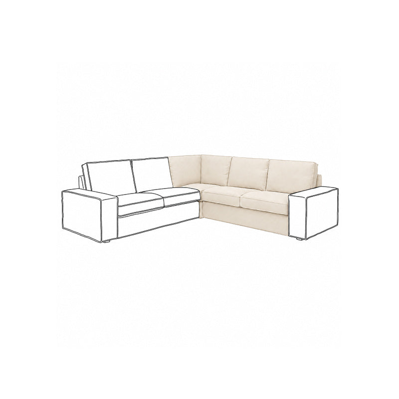KIVIK Corner Section Sofa Cover-Velvet Beige
