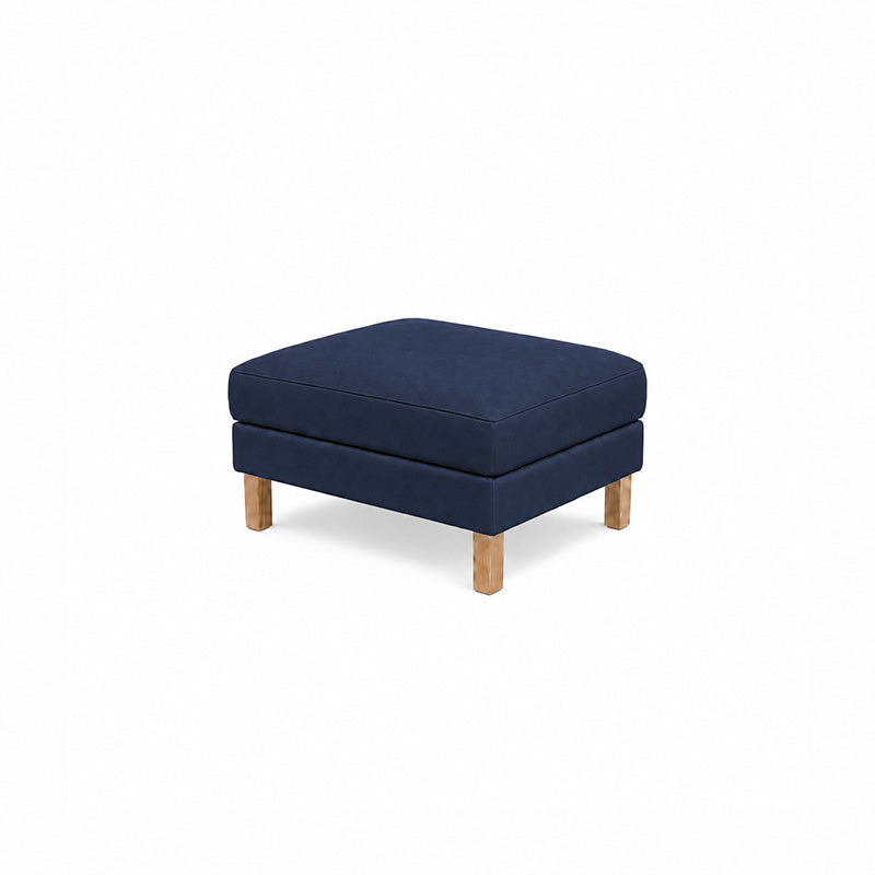 Karlstad Footstool Cover-Structural Weave navy