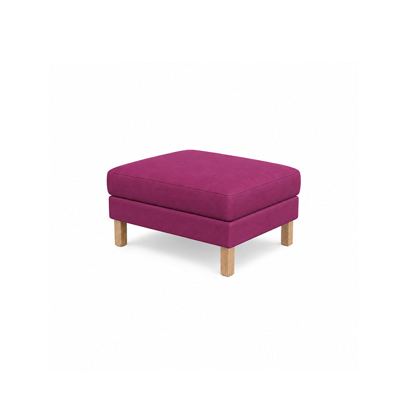 Karlstad Footstool Cover-Canvas Berry plum