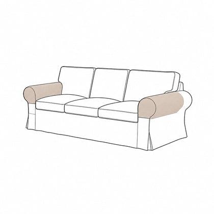 Round Armrest Slipcovers-Microfiber Camel
