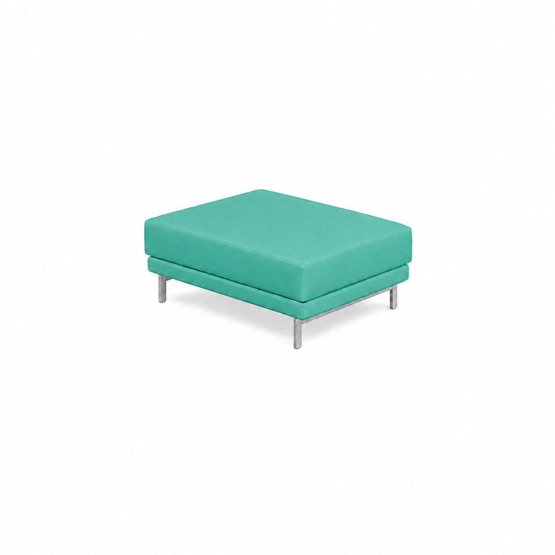 Nockeby Footstool Cover-Velvet cyan